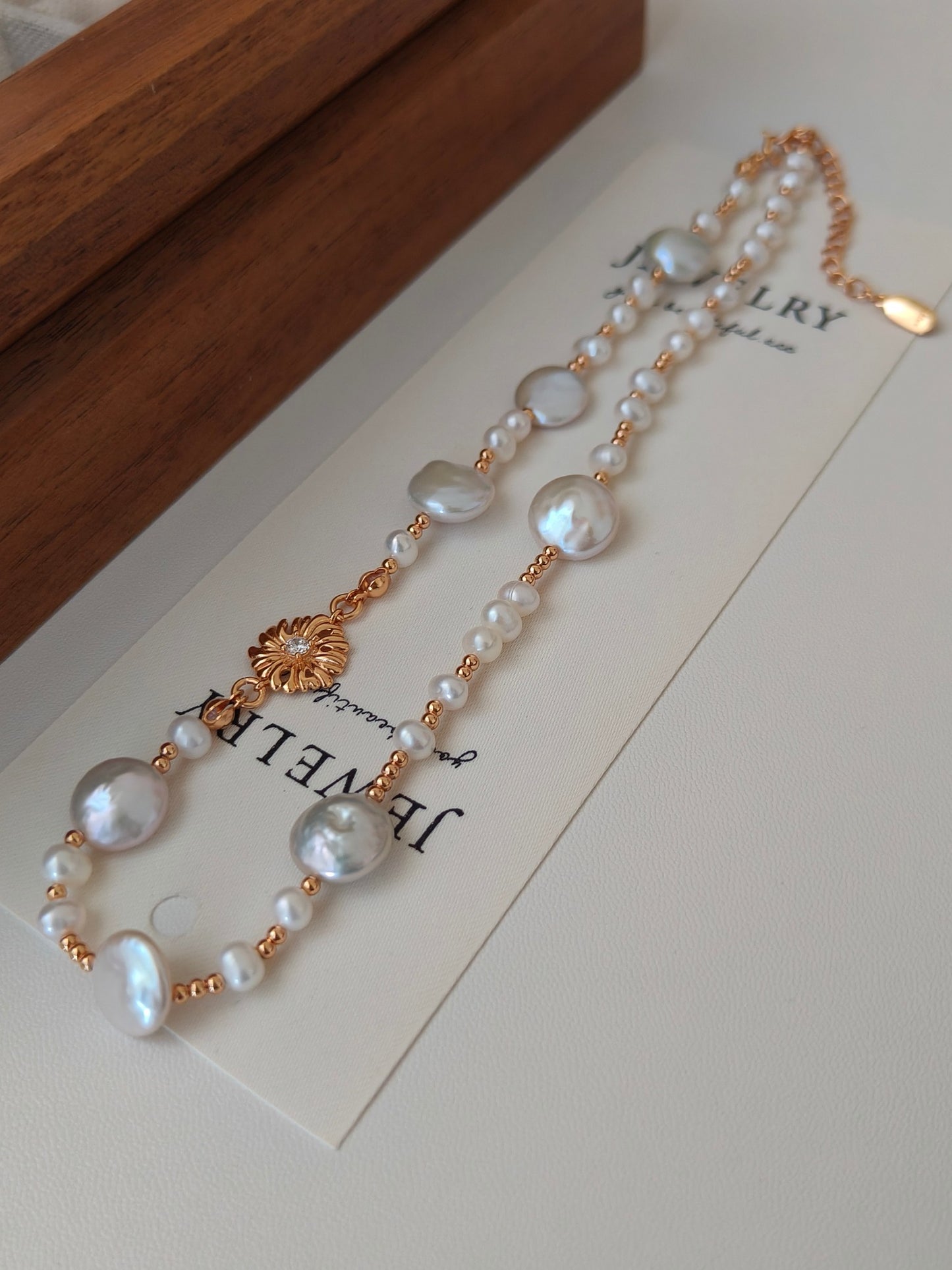 S925 Silver Vintage Natural Pearl Necklace