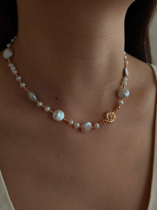 S925 Silver Vintage Natural Pearl Necklace