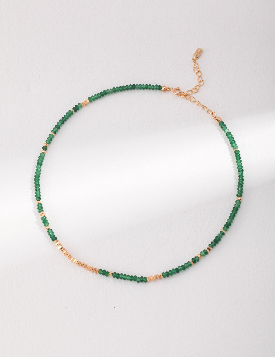 silver sterling necklace with emerald bead